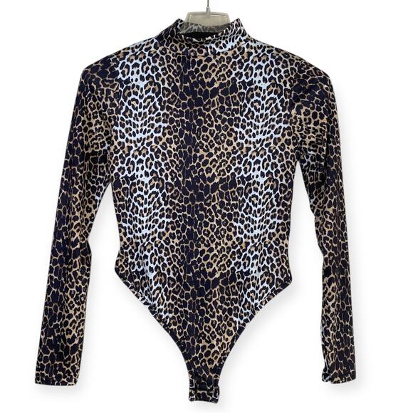 Boohoo Women’s 2 Leopard High Neck Bodysuit - Picture 1 of 6